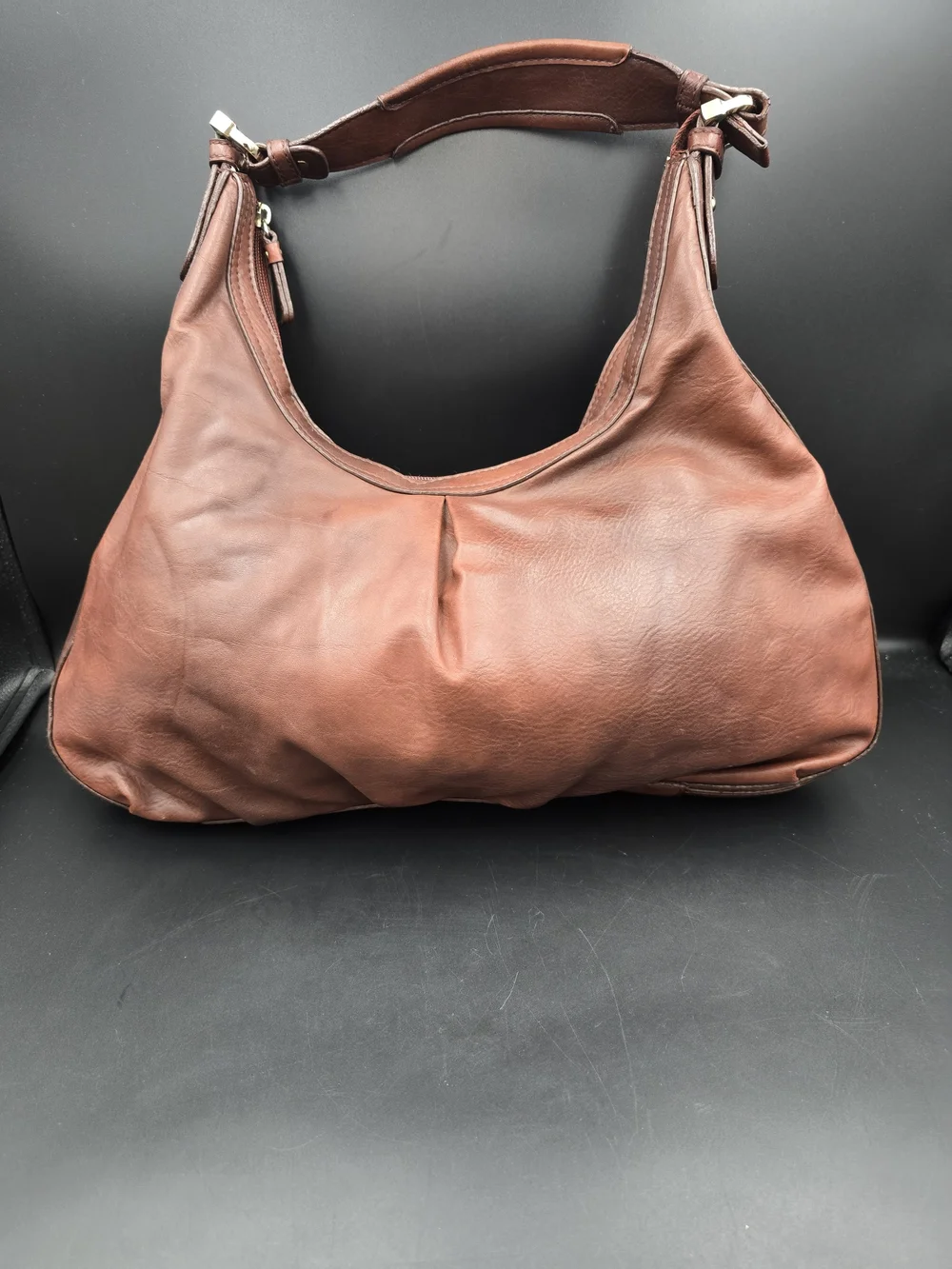 Liz Claiborne Chestnut Brown Leather Hobo Bag